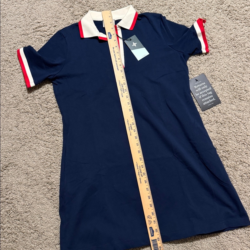 NWT Tuckernuck Hutton Polo Dress Navy, size L - Picture 4 of 4